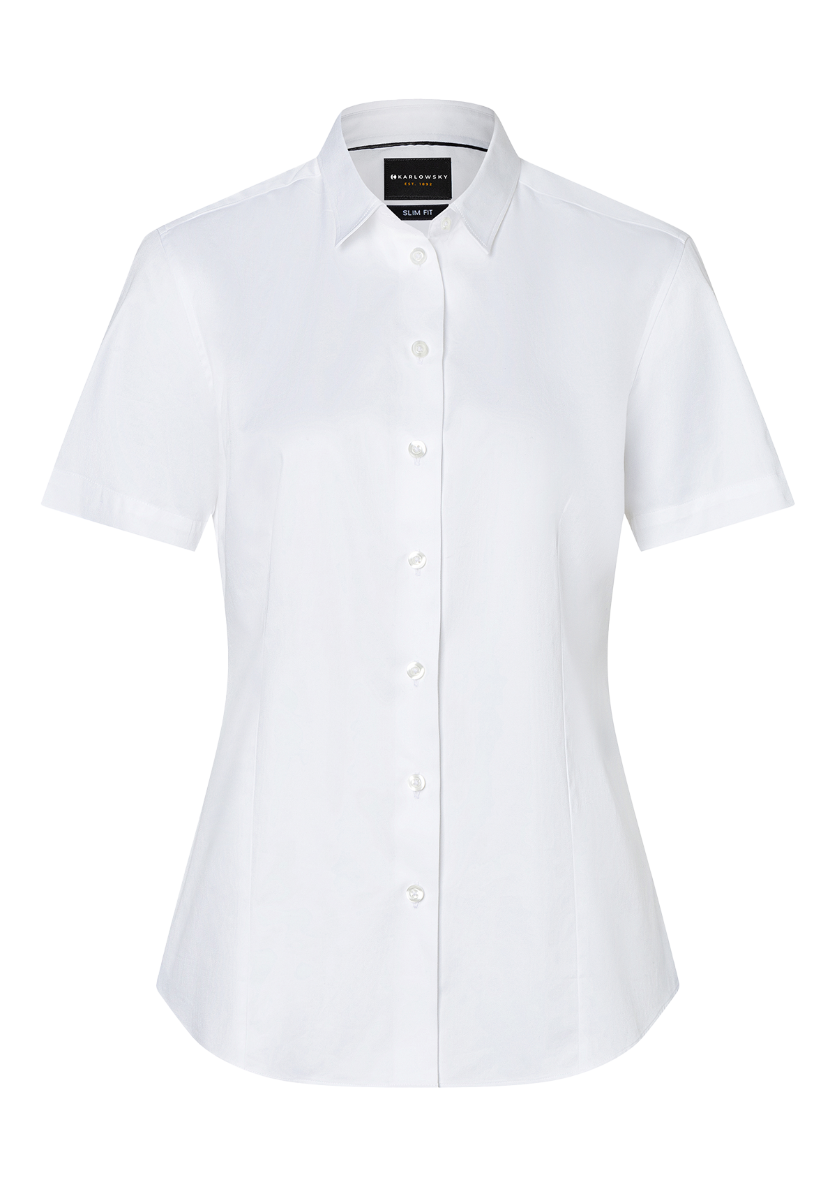 Damen Bluse Active-Stretch Kurzarm Slim-Fit