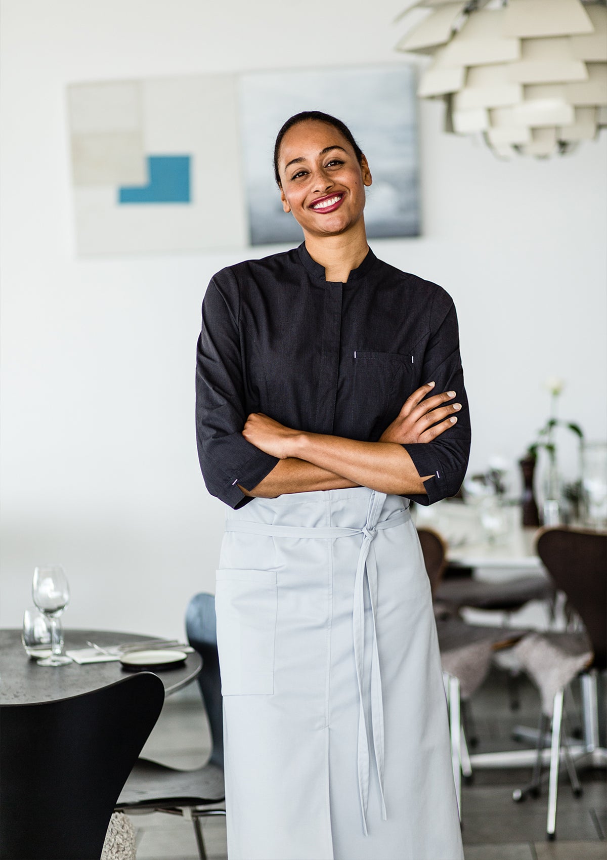 Lange Kellnerschürze mit Schlitz Unisex | Segers