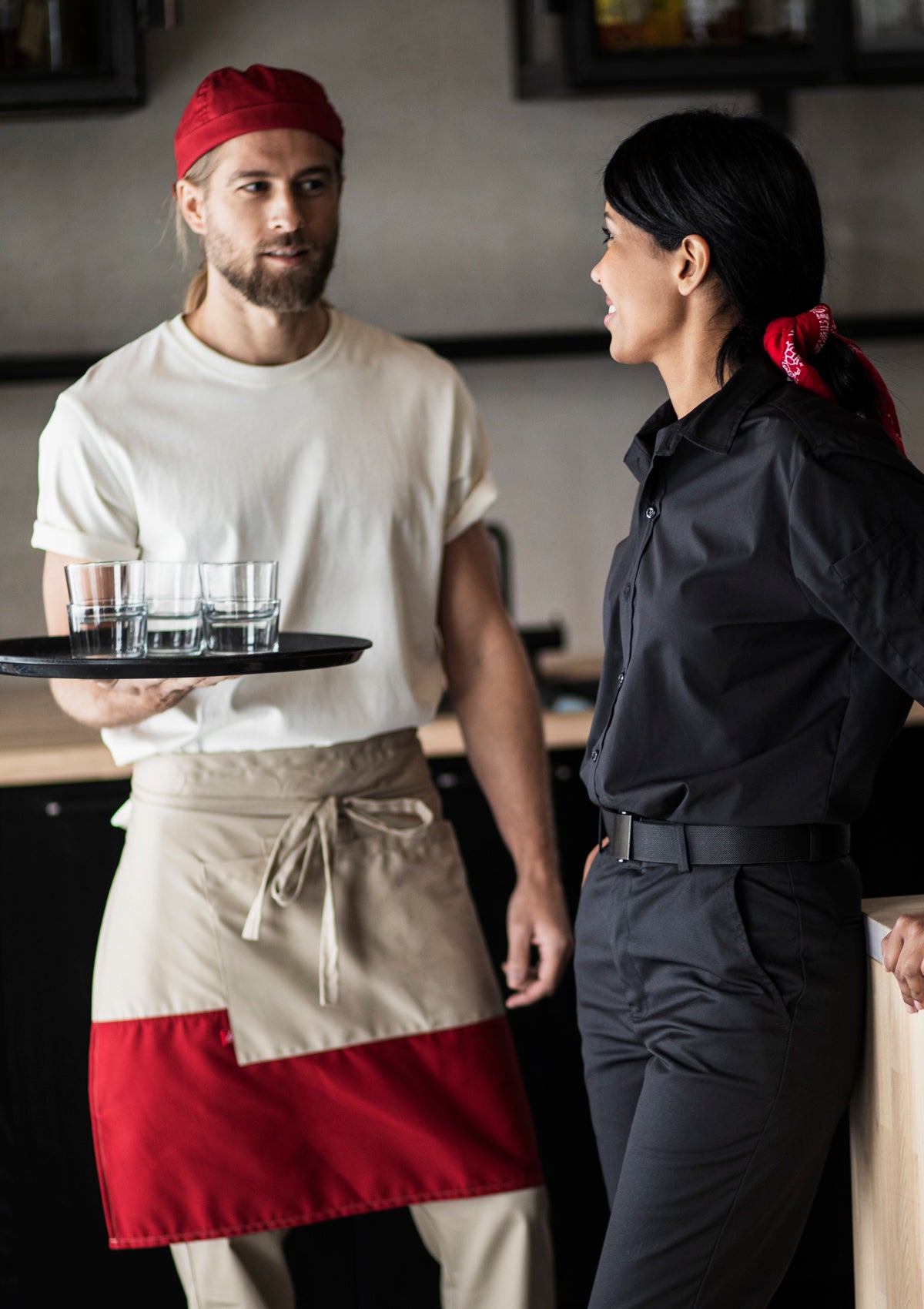 Unisex Bistroschürze Blockprint | Segers