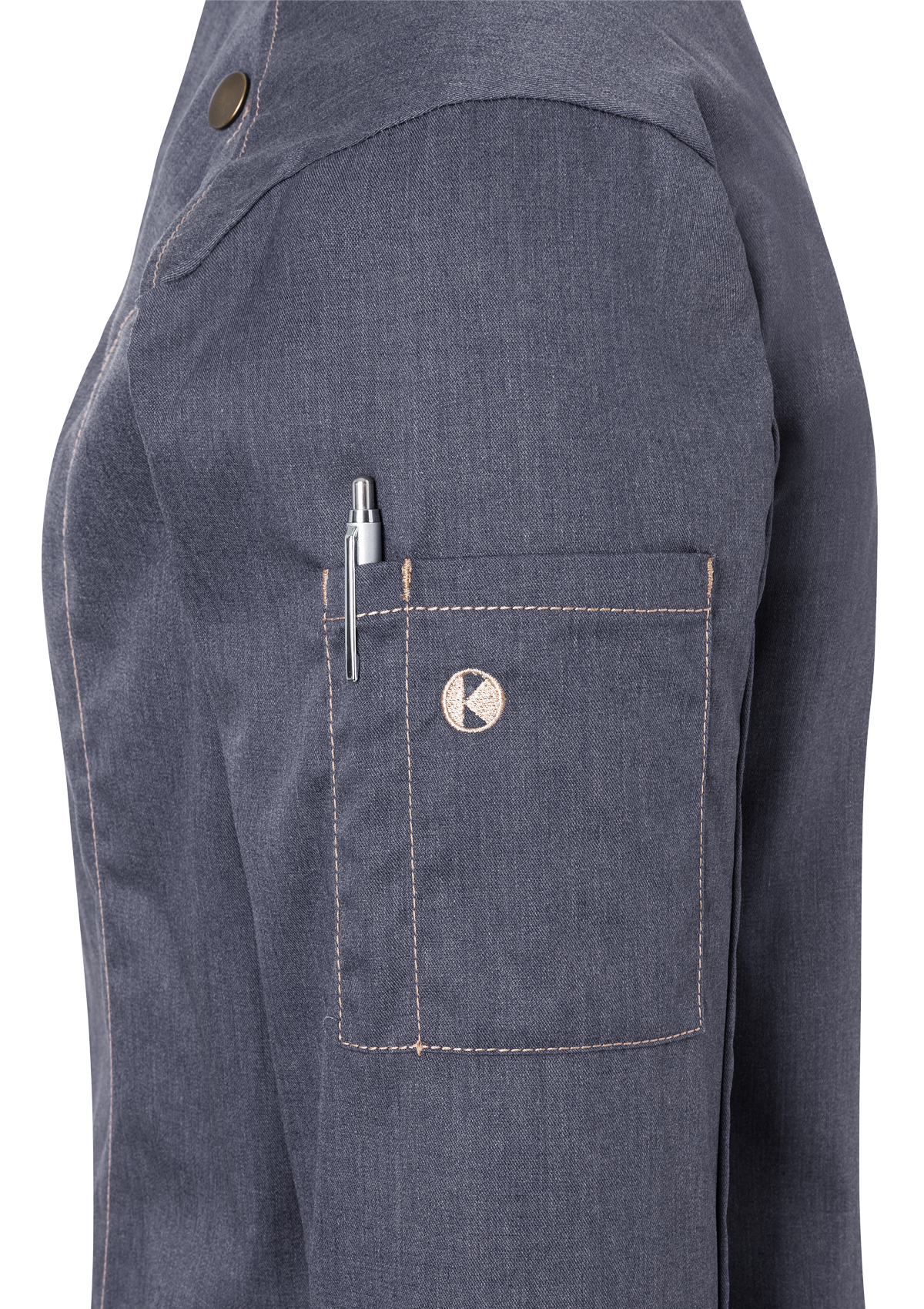Veste de Chef Femme Style Jeans Manches Longues