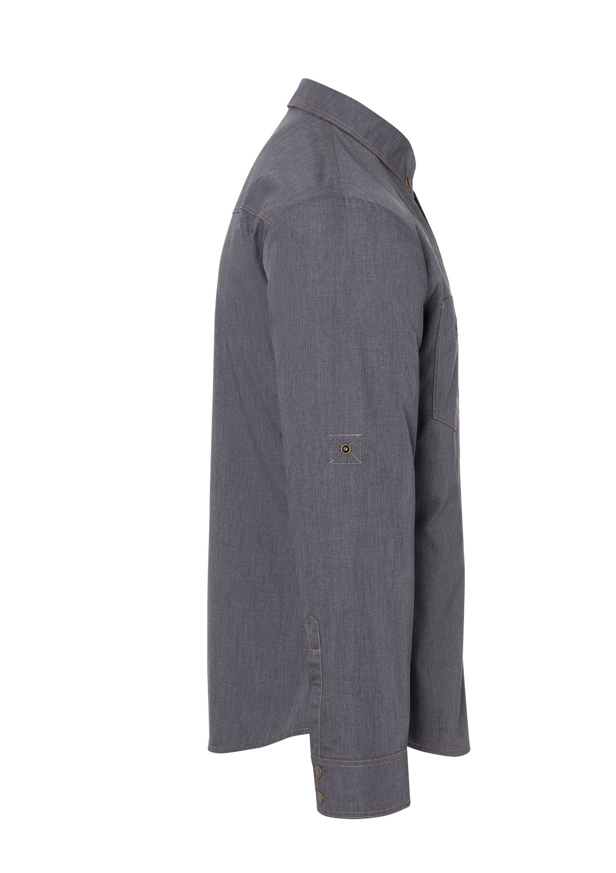 Camicia da Chef Uomo Jeans-Style Button-Down Maniche Lunghe