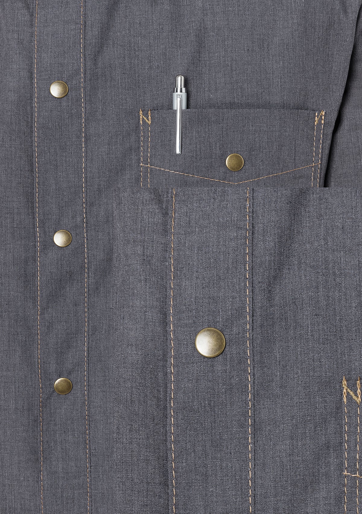 Camicia da Chef Uomo Jeans-Style Button-Down Maniche Lunghe