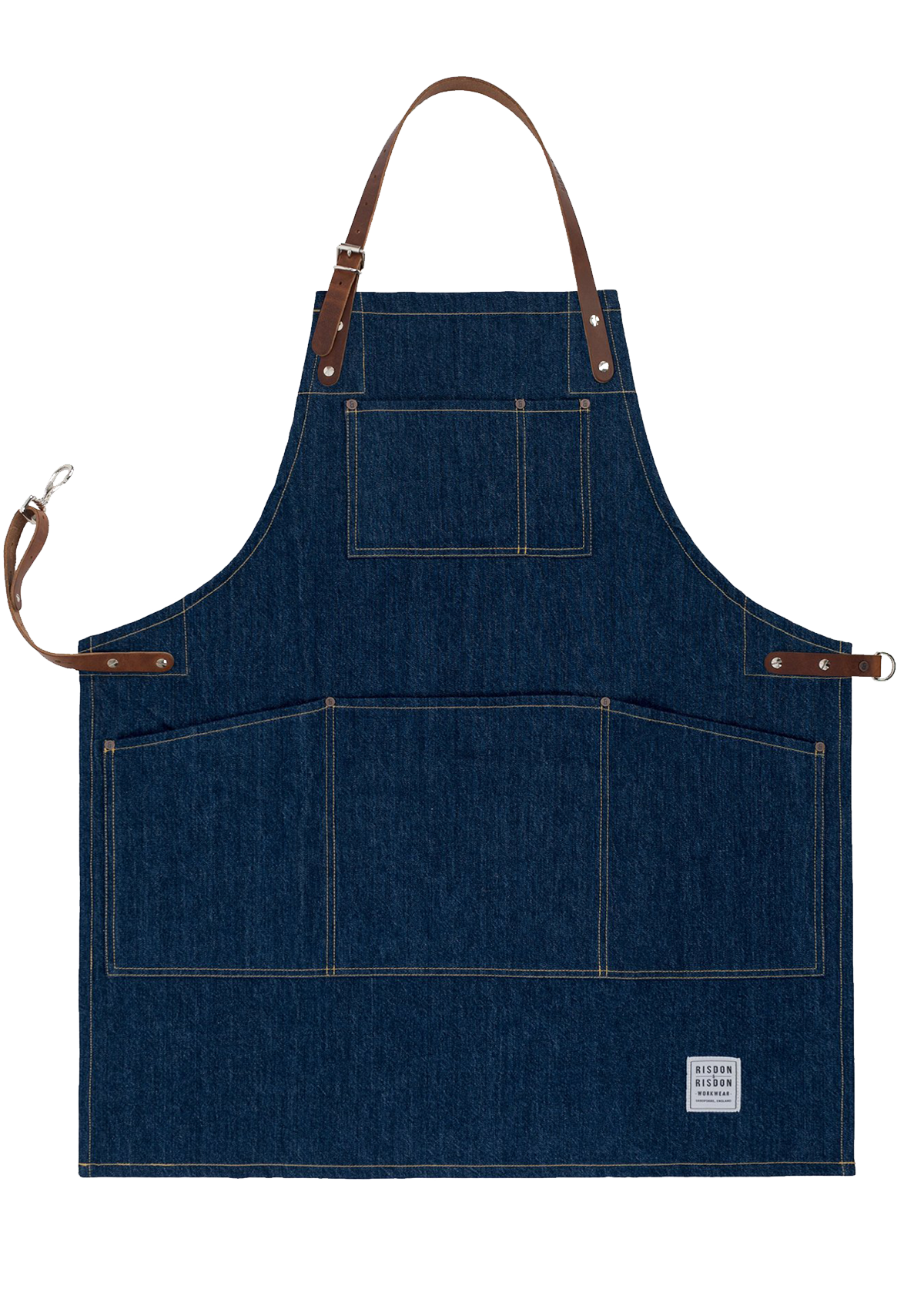 Handgefertigte Original Latzschürze mit Lederträgern Unisex | Risdon & Risdon