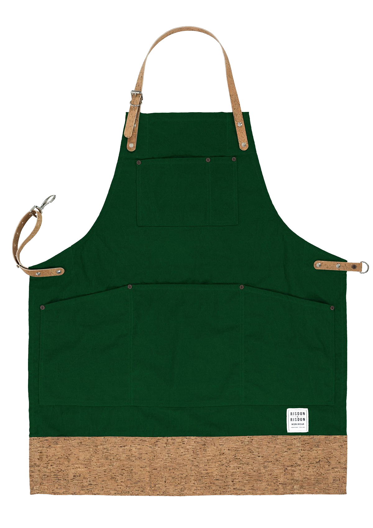 Handgefertigte Original Latzschürze mit Korkträgern & Besatz Unisex | Risdon & Risdon