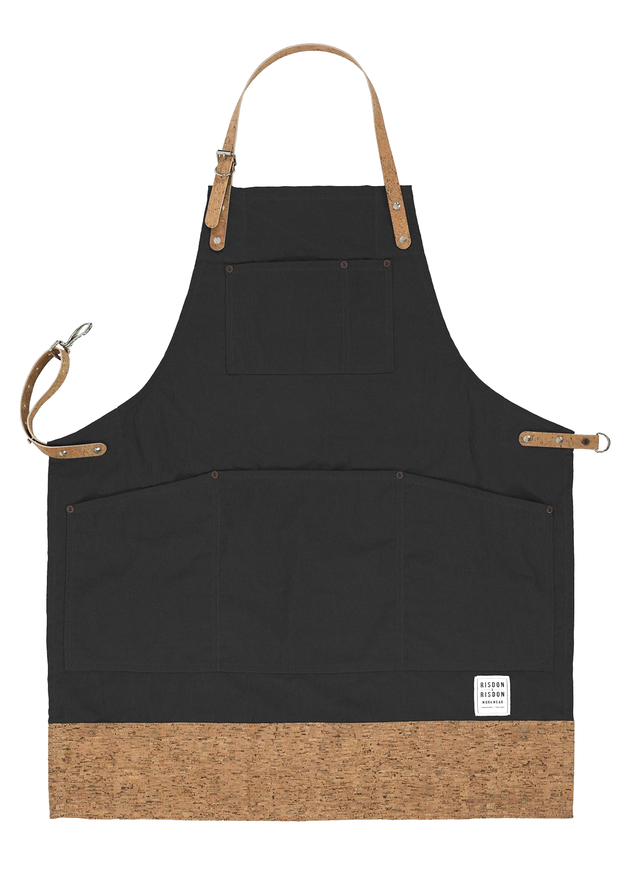 Handgefertigte Original Latzschürze mit Korkträgern & Besatz Unisex | Risdon & Risdon