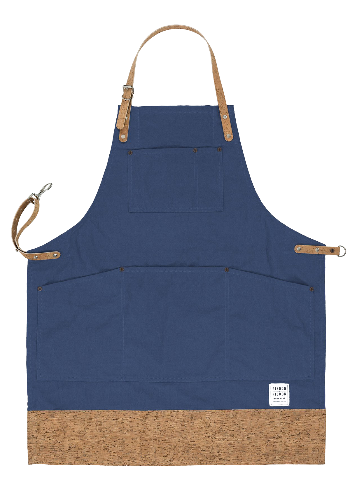 Handgefertigte Original Latzschürze mit Korkträgern & Besatz Unisex | Risdon & Risdon