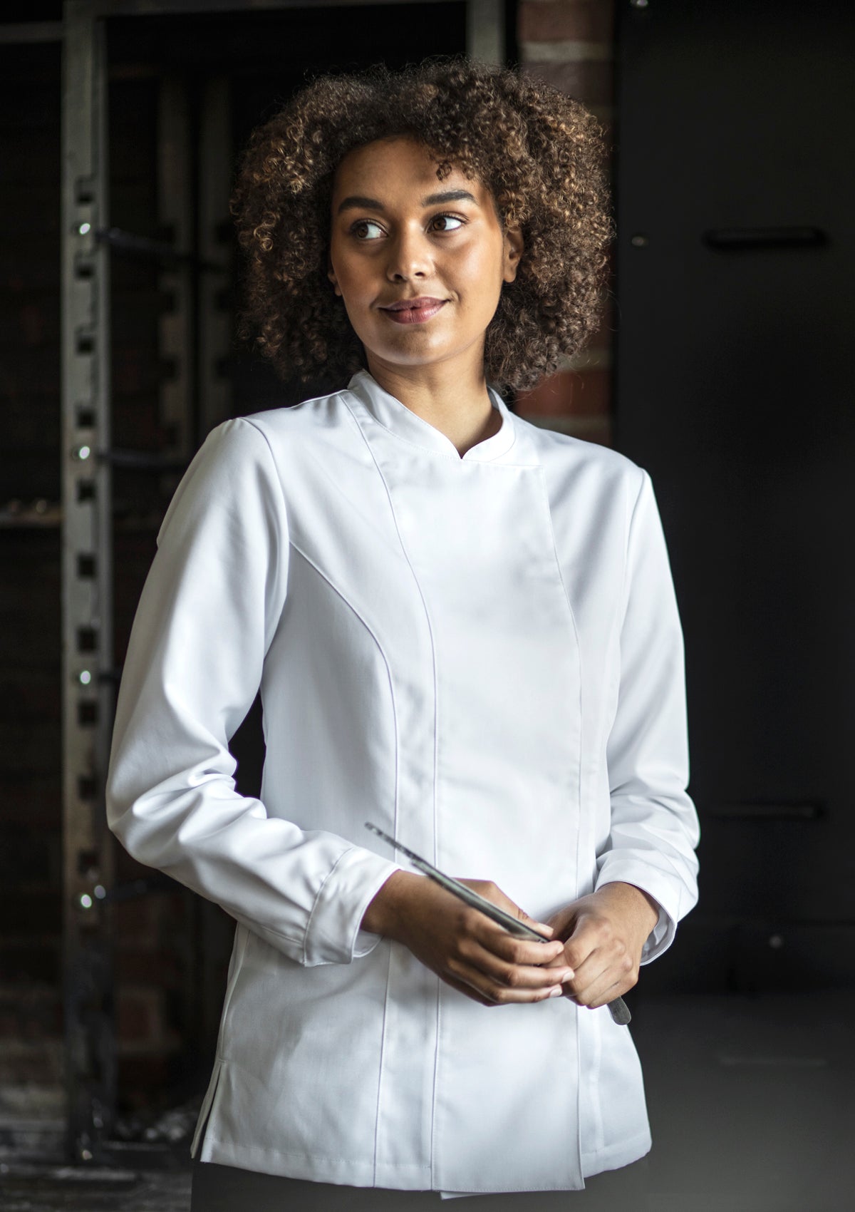 Damen Kochjacke Stretch Langarm Für Mehr Bewegungsfreiheit