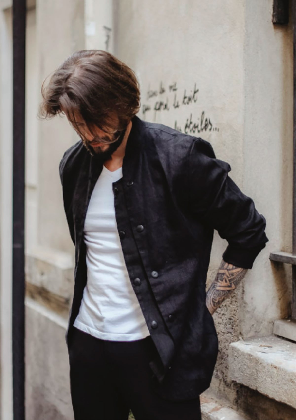 Veste de Chef Sydney en Lin Fin Manches Longues Unisexe