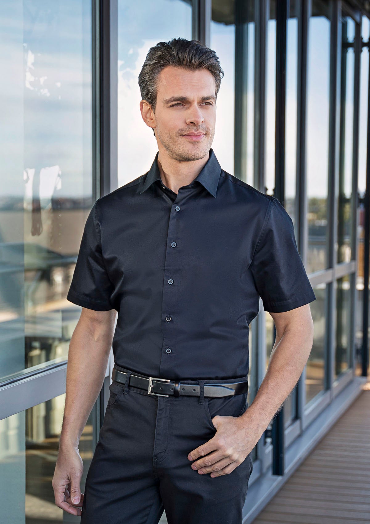 Herren Hemd Active-Stretch Kurzarm Modern-Fit