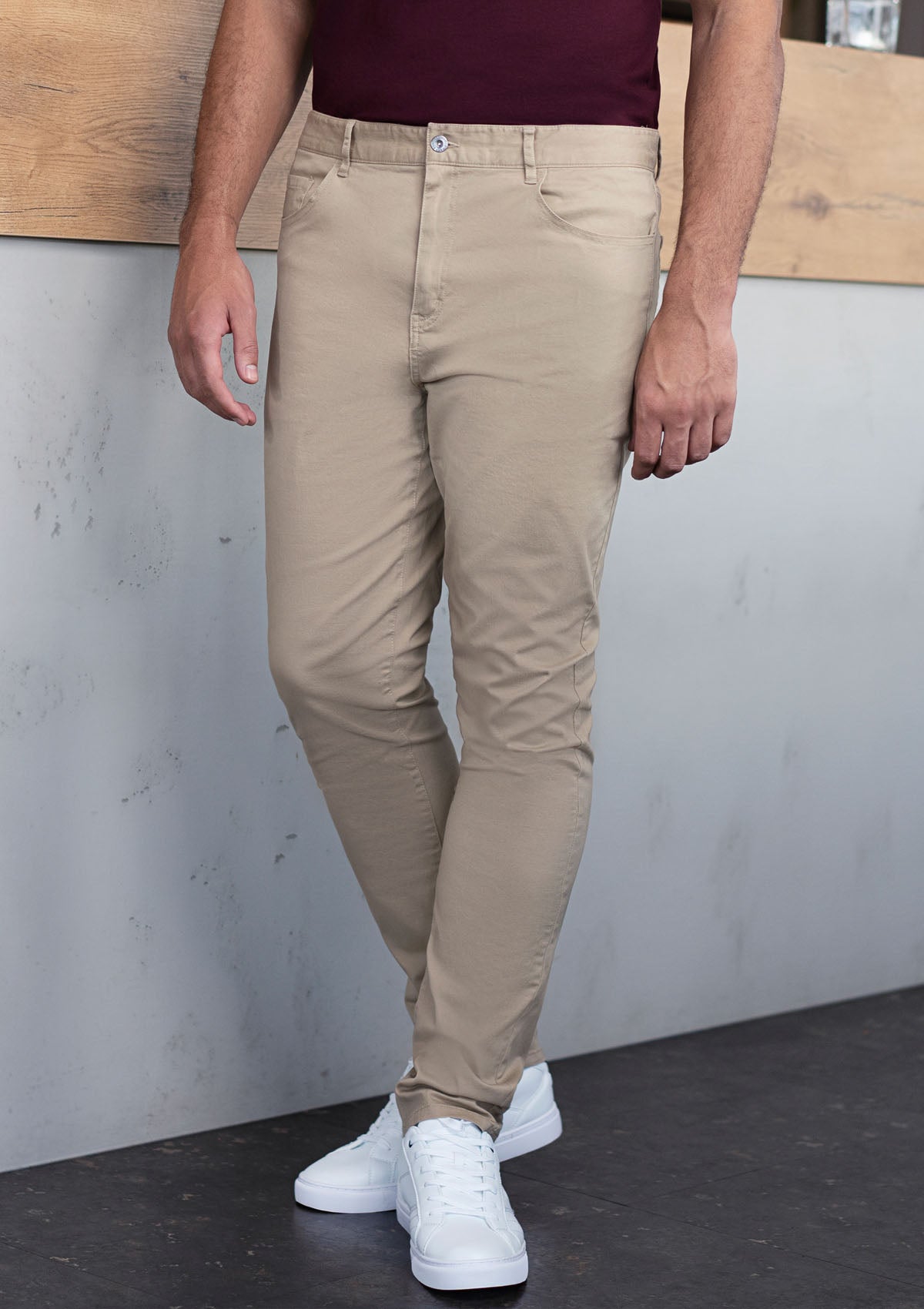 Herren Kochhose 5-Pocket Kieselgrau