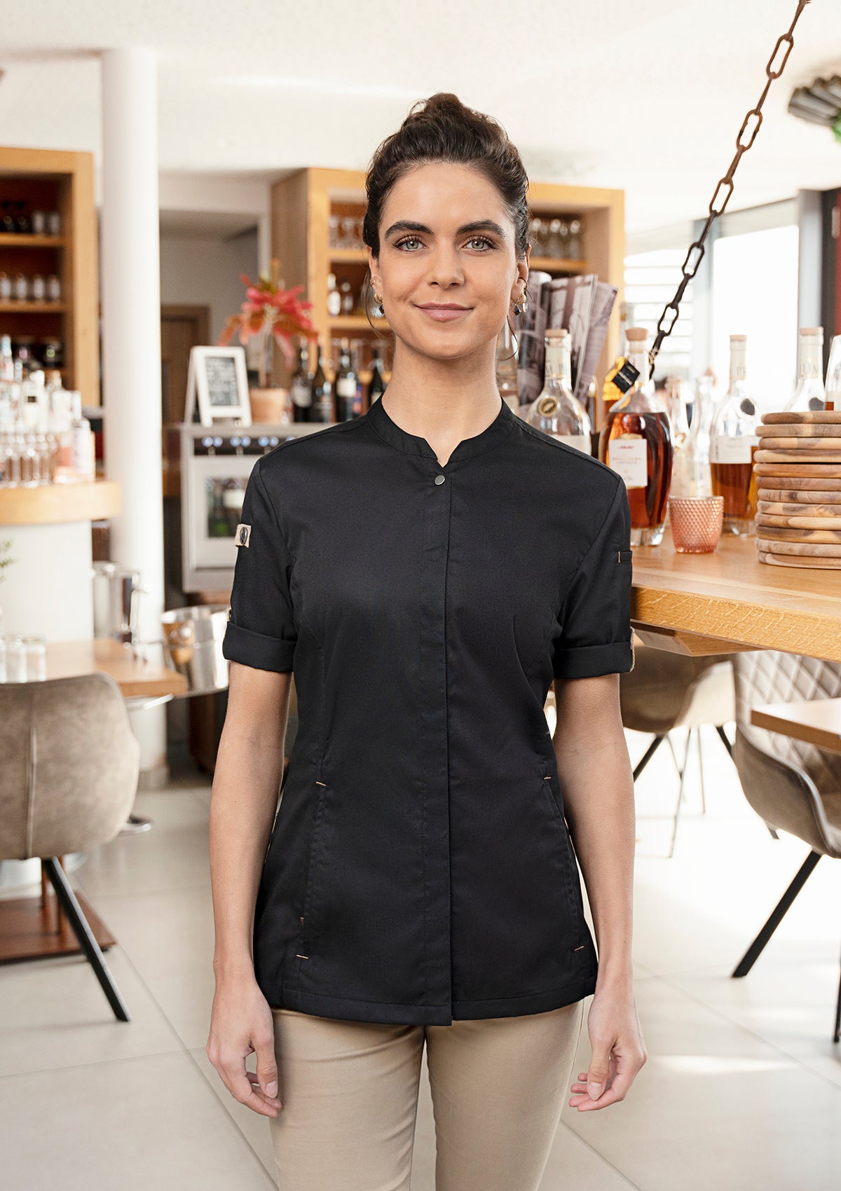 Camicia da Chef Donna Maniche Corte Green-Generation