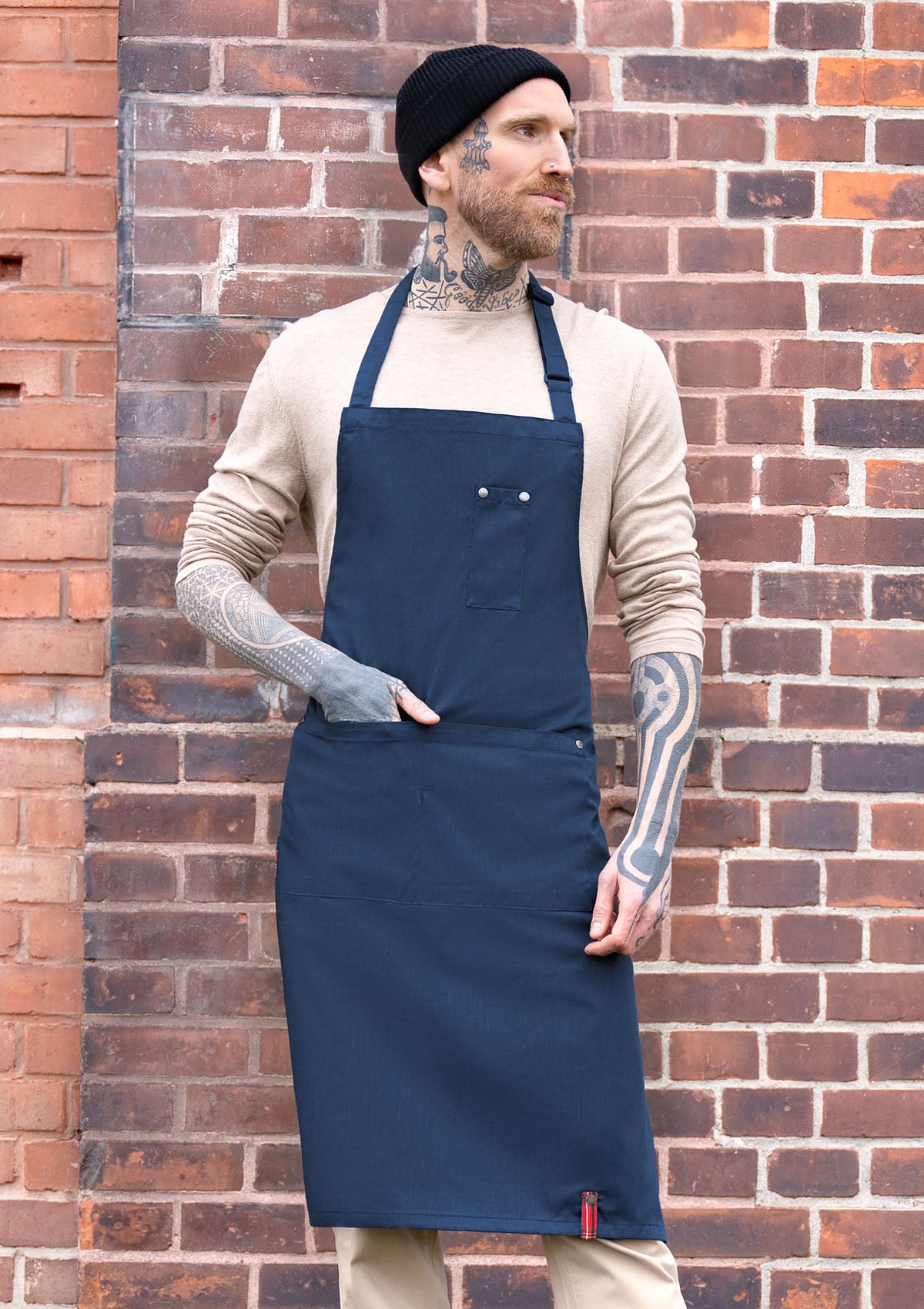 Latzschürze mit Schnalle & Taschen ROCK CHEF® Unisex (Nachhaltig)