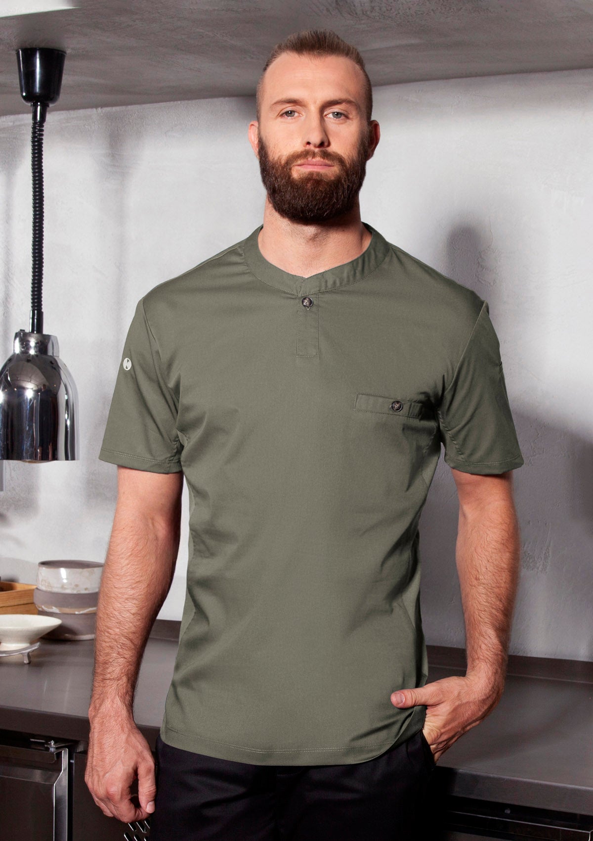 Chemise de Chef Homme Performance Slim Manches Courtes