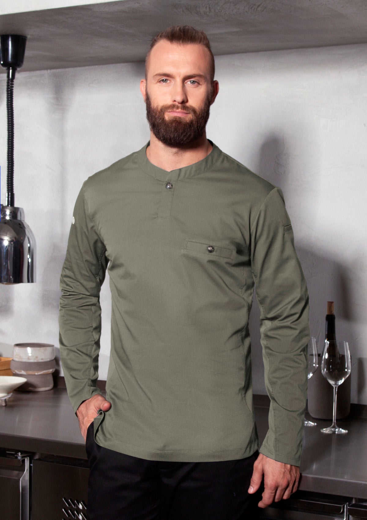 Chemise de Chef Homme Performance Slim Manches Longues