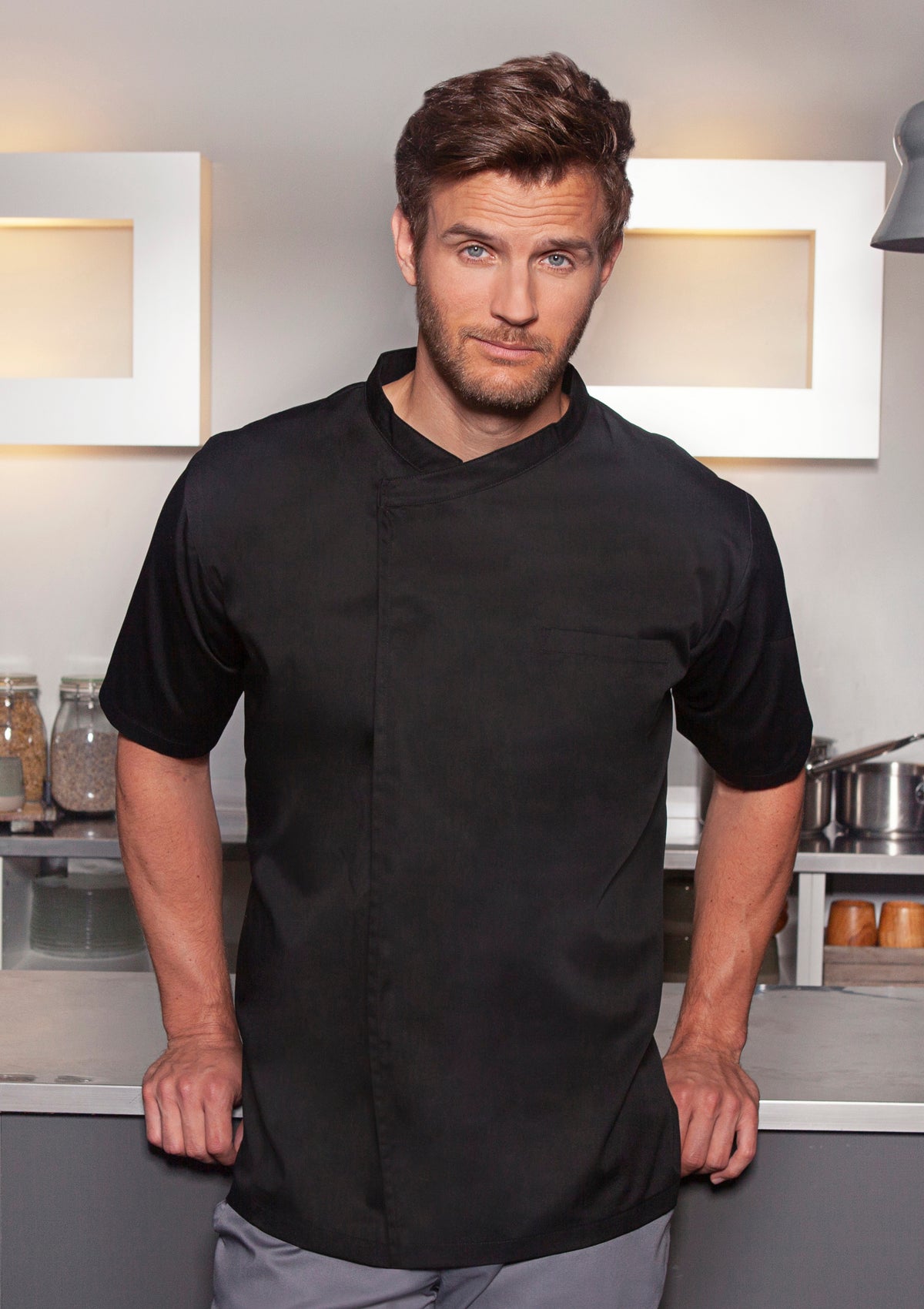 Chemise de Chef Homme Manches Courtes Enfilable