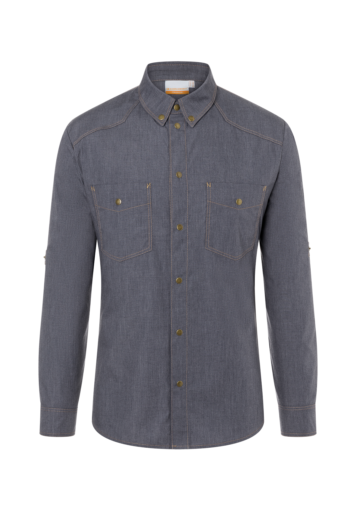 Chemise de chef homme style jean Manches longues