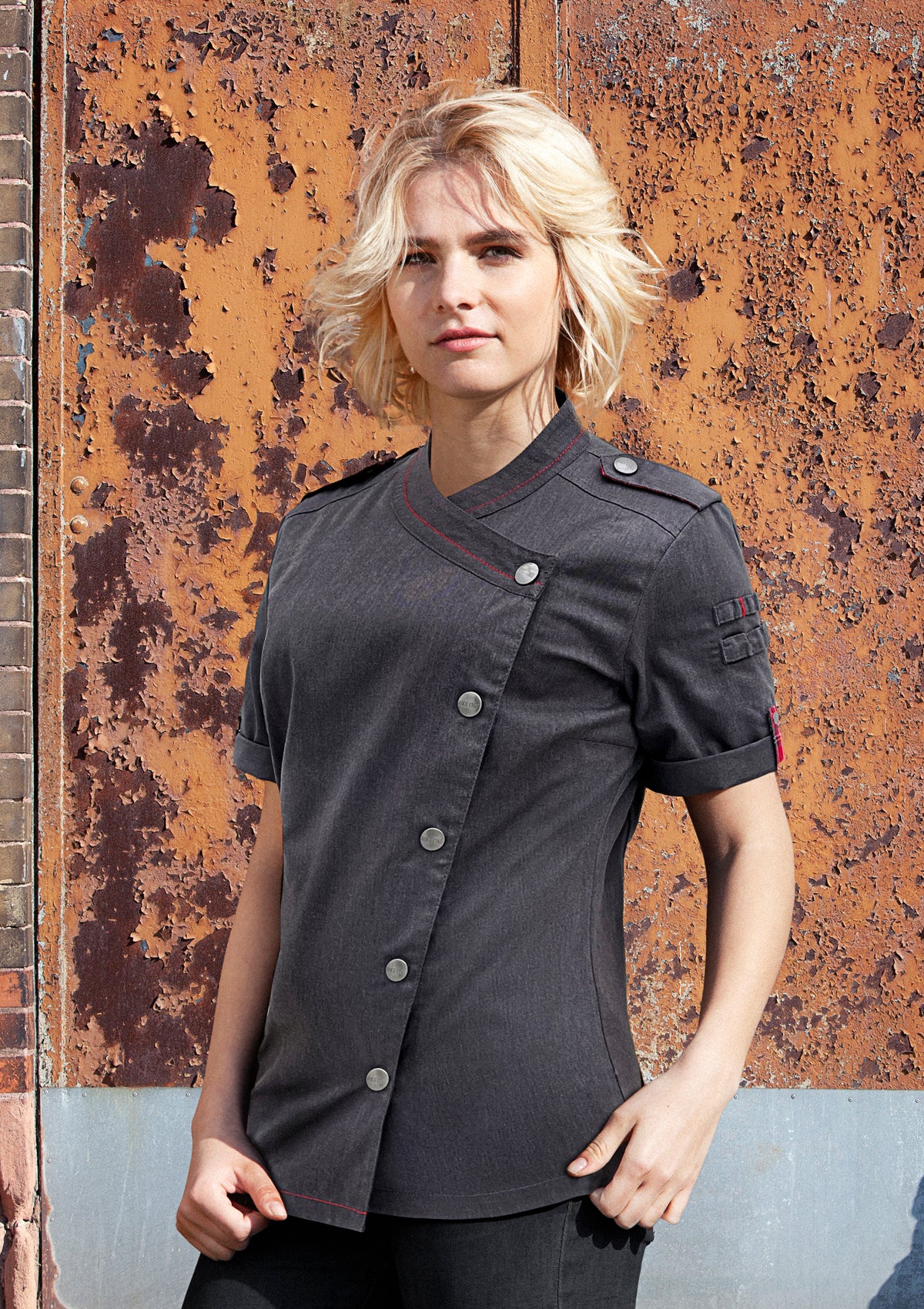 Veste de Chef Femme Manches Courtes Denim ROCK CHEF®