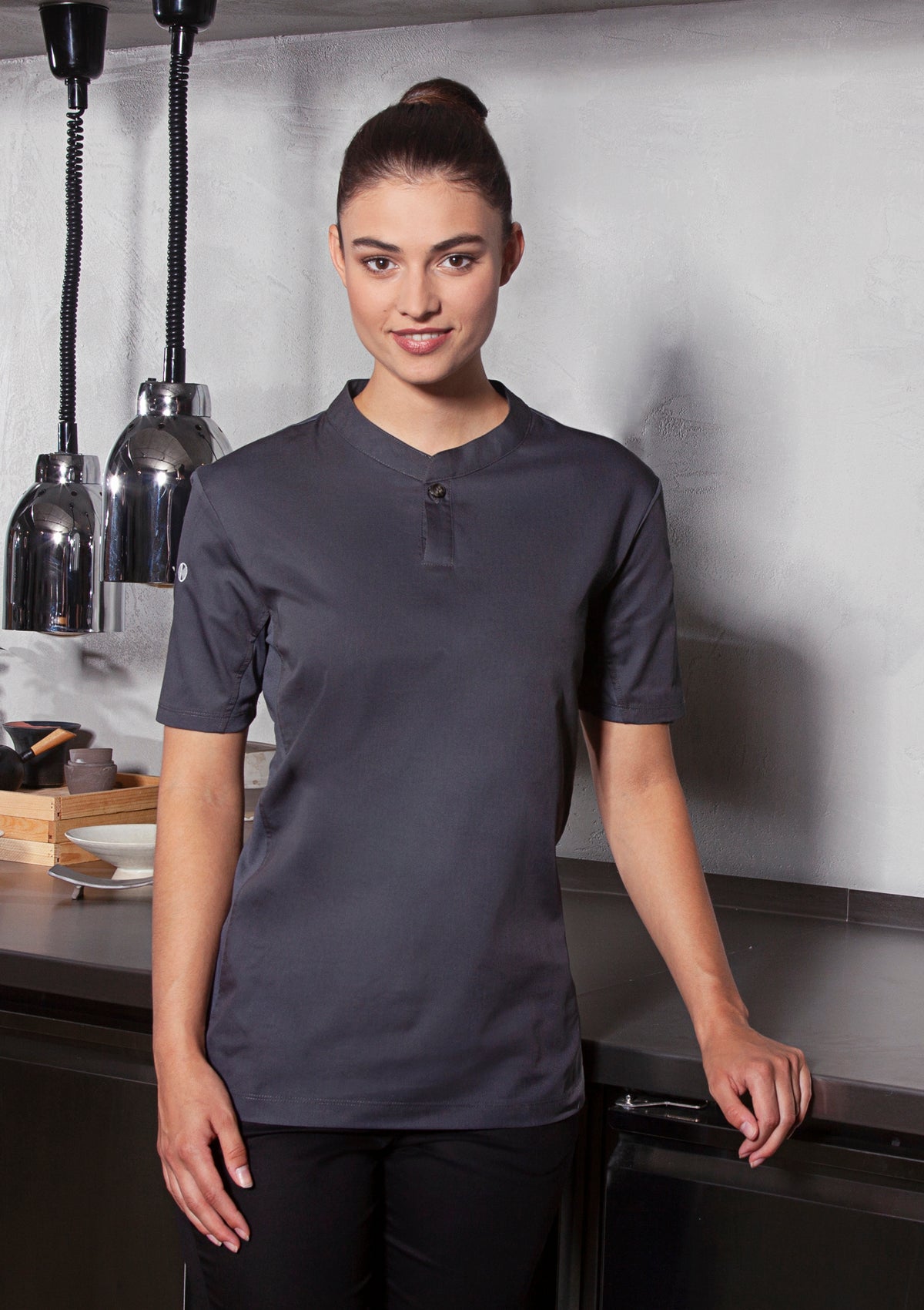 Damen Kochhemd Performance Slim-Fit Kurzarm