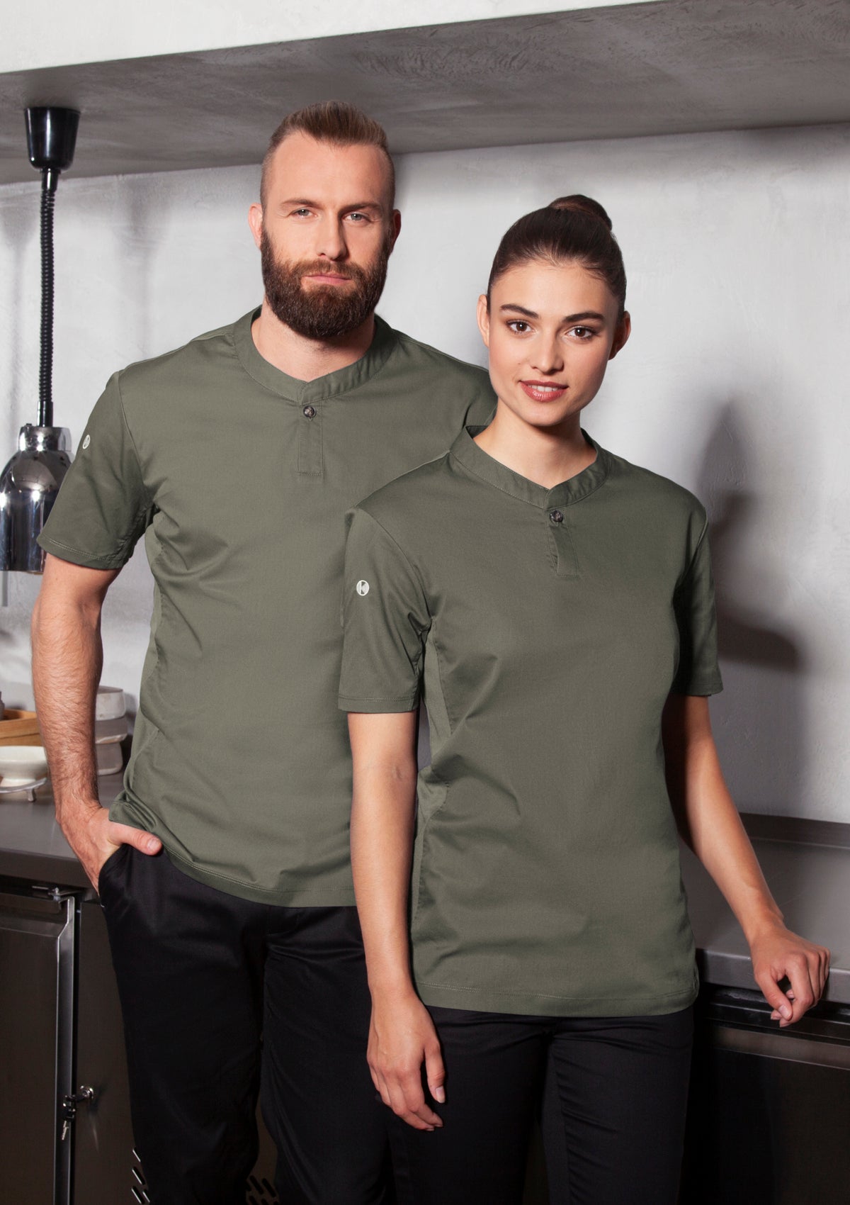 Damen Kochhemd Performance Slim-Fit Kurzarm