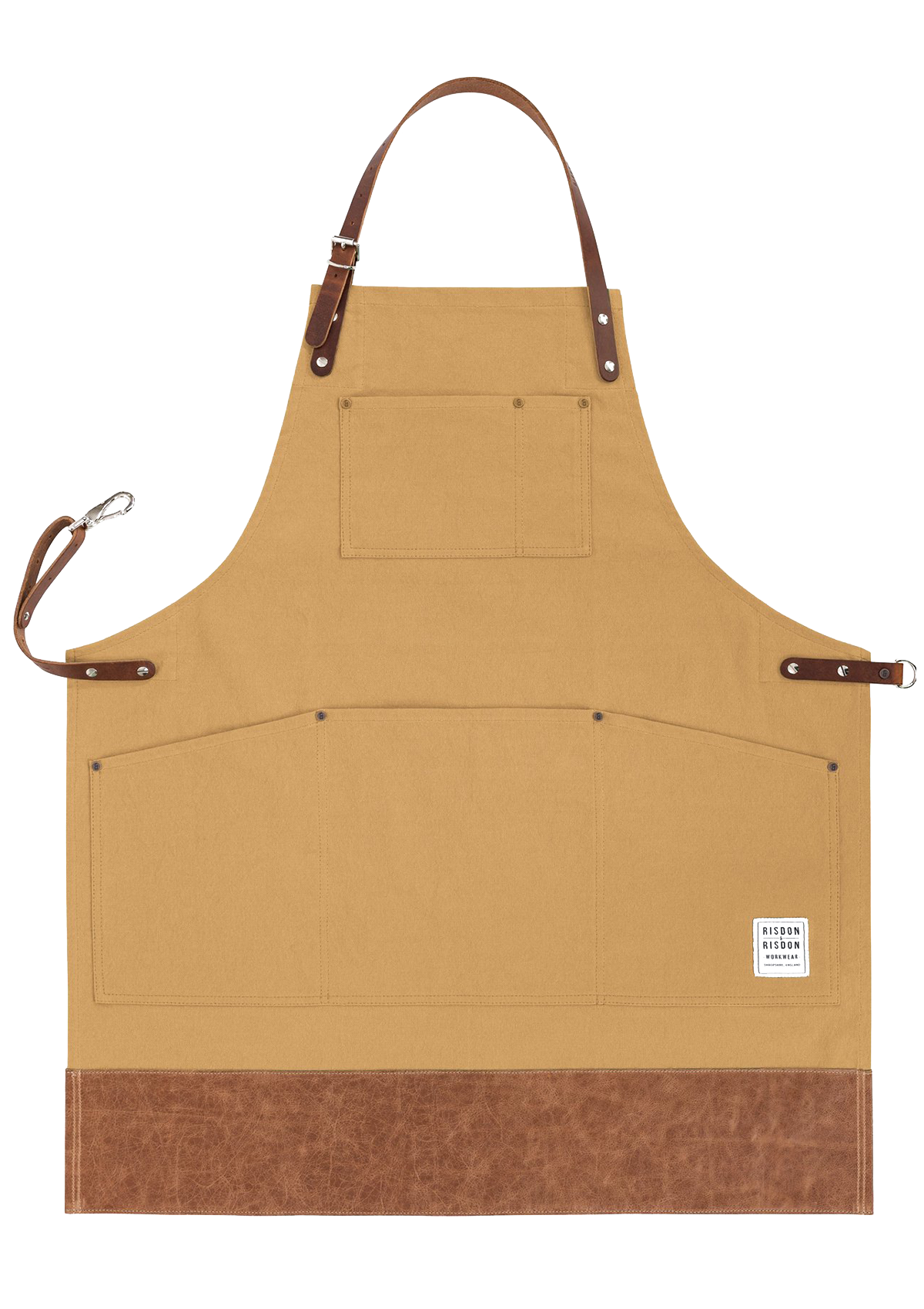 Grembiule Originale Artigianale con Spallacci e Bordo in Pelle Unisex