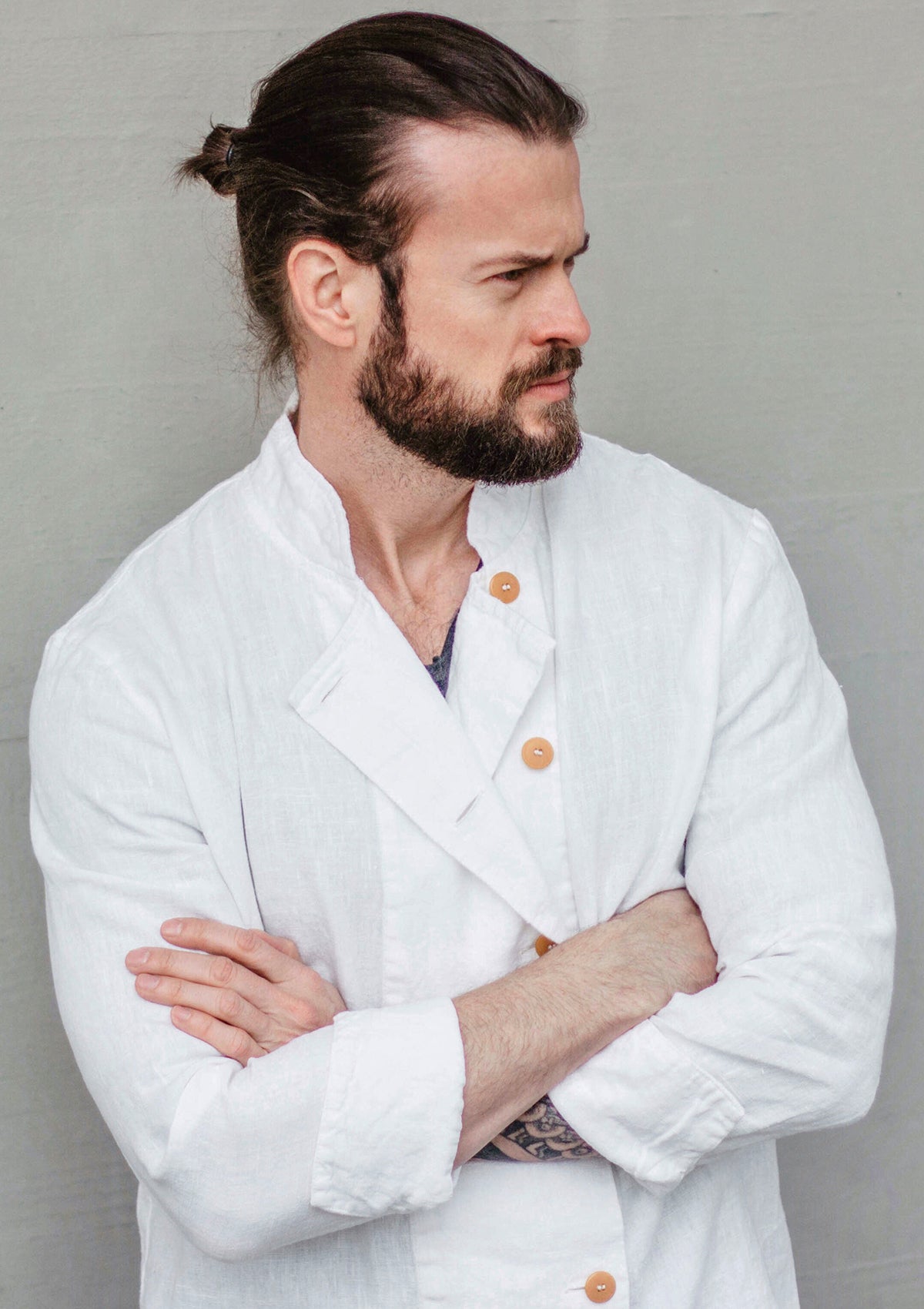Veste de Chef Bristol en Lin Fin Croisée Unisexe