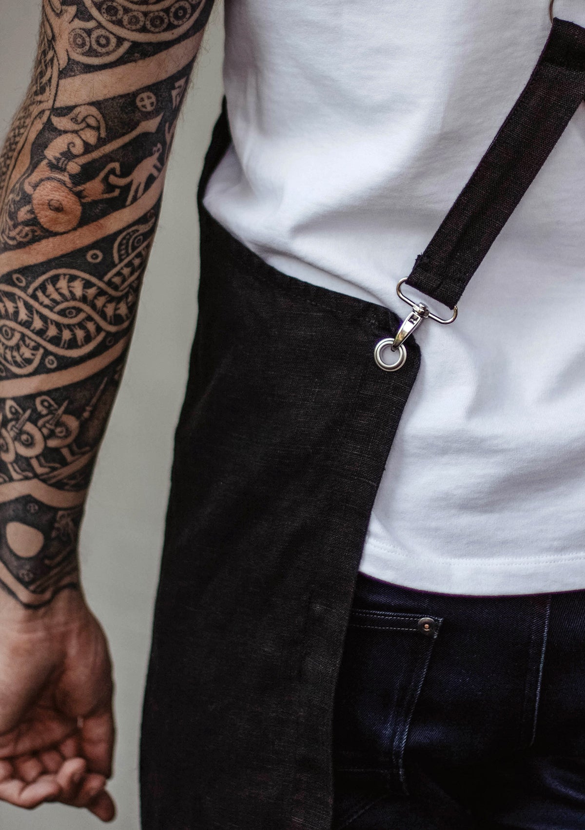 Bib Apron Marseilles In Fine Linen Unisex